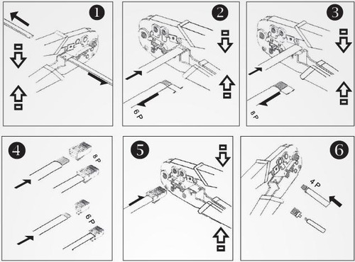 Imagem 2 de 4 de Alicate De Crimp Rj-11/rj-45 C/ Catraca Decapador Ht 568r