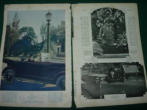 Clipping 3 Pgs Caras Y Caretas La Mujer Y El Automovilismo