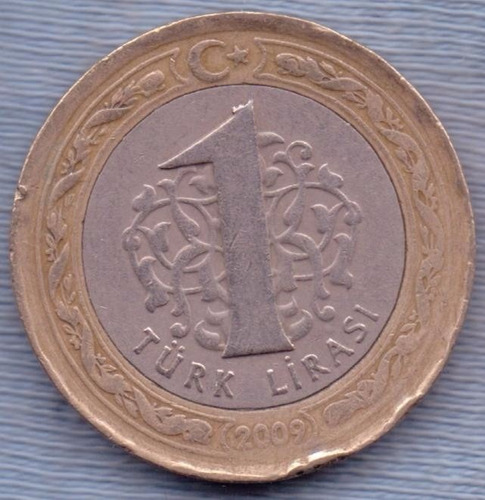 Turquia 1 Lira 2009 Bimetalica * Ataturk *