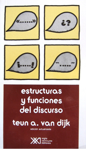 Imagen 1 de 4 de Estructuras Y Funciones Del Discurso, Van Dijk, Ed Siglo Xxi