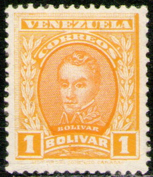 Venezuela Sello Mint Simón Bolívar X 1 Bolívar Año 1911 