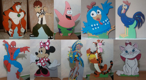 Personagens Diversos - Decoração Festa - Display Em Mdf