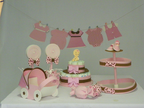 Kit Festa Decoração Chá De Bebê Poá Rosa E Azul