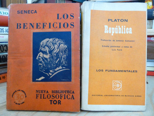 Lote X 2 Libros Filosofia, Los Beneficios/ Republica