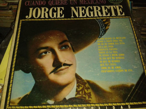 Disco Acetato De Jorge Negrete, Cuando Quiere Un Mexicano