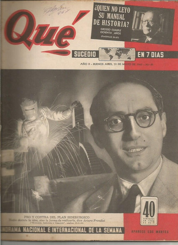 Revista / Que Sucedio En 7 Dias / Nª 41 / Año 1947 /