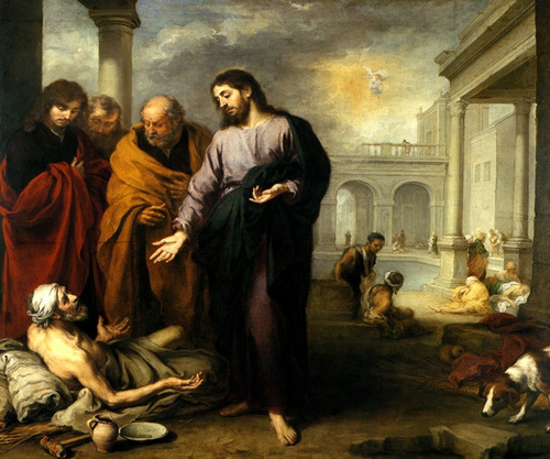 Jesus Cura Paralítico Milagre 1670 Pintor Murillo Tela Repro