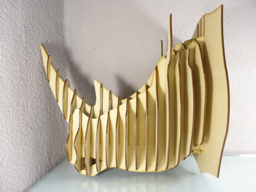 Trofeo Rinoceronte Hecha En Madera Mdf Rompecabezas 3d