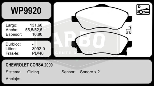 Pastilla Freno Chevrolet Corsa Ii 02/.. Montana De Wildbrake