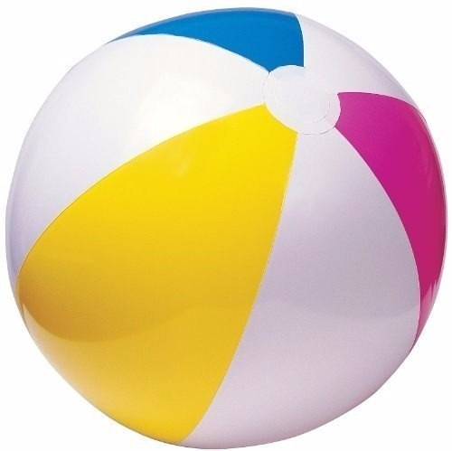 Balon Tricolor 61 Cm Pelota Piscina Intex 59030 Flotador Mar