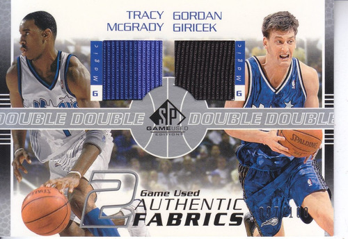 2002-03 Sp Game Used Dual Jersey T Mcgrady Giricek Mag /100 (Usado)