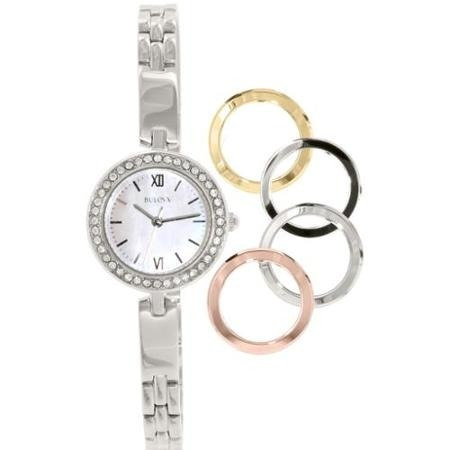 Reloj Bulova Para Mujer Plata Acero Inoxidable Cuarzo 98 X