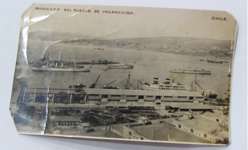 Foto Postal Valparaiso Chile Panorama Años 40