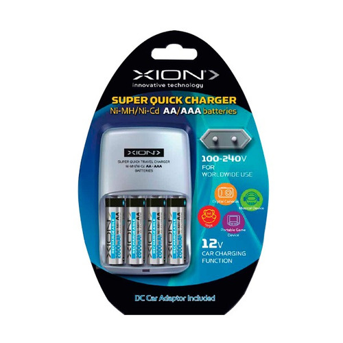 Cargador Pilas De Pared Y Auto Aa Y Aaa Con 4 Aa Gratis Loi