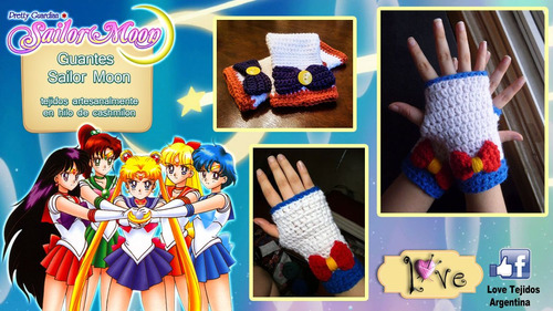 Tejidos A Crochet - Sailor Moon - Guantes