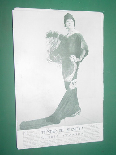 Gloria Swanson Clipping Recorte Actriz Teatro Antiguo Mod1