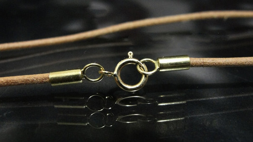 Imagem 4 de 5 de Pedras - Pulseira (2v) Unissex, Couro 2mm E Ouro, Cód221p78