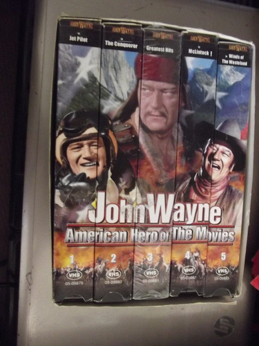 Lote Paquete Peliculas John Wayne 5casetes Vhs De Coleccion