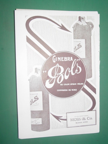 Ginebra Bols Clipping Publicidad Bebidas Botella Modelo 10