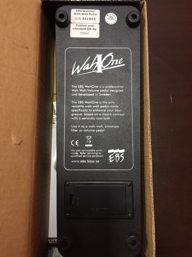 Pedal Ebs Wahone Bass Wah Ebswah - Não Inclui Fonte.