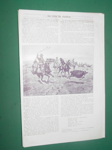 Clipping Criollo Gaucho Caza De Vicuñas 2 Pgs Deterioro