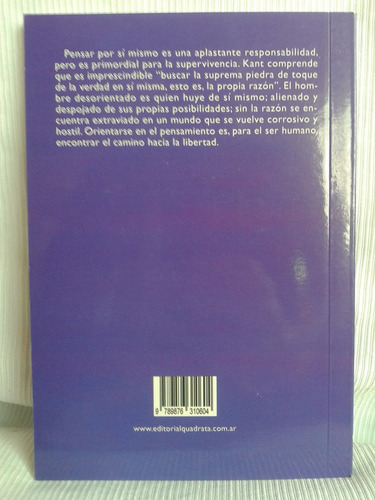 Imagen 2 de 4 de Como Orientarse En El Pensamiento Immanuel Kant Ed. Quadrata