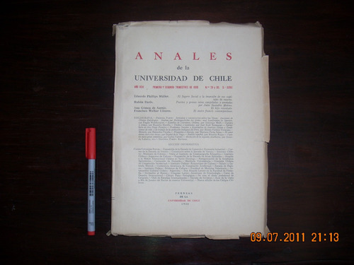 Anales De La Universidad De Chile, 1938. Nºs 29 Y 30.