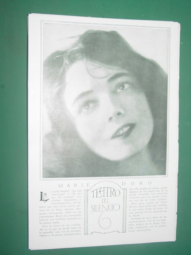 Marie Doro Clipping Recorte Actriz Teatro Antiguo