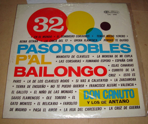 Don Canuto 32 Pasodobles P'al Bailongo Lp Argentino Kktus