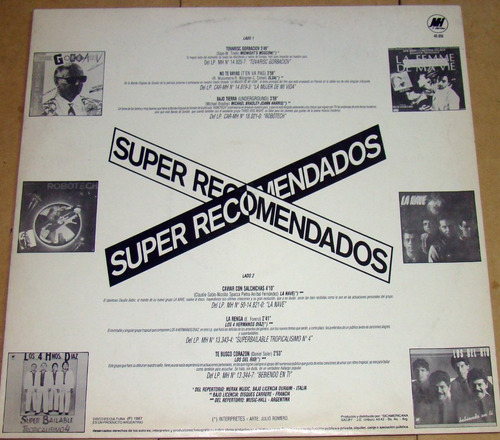 Super Recomendados Vol V Lp Argentino Promo / Kktus