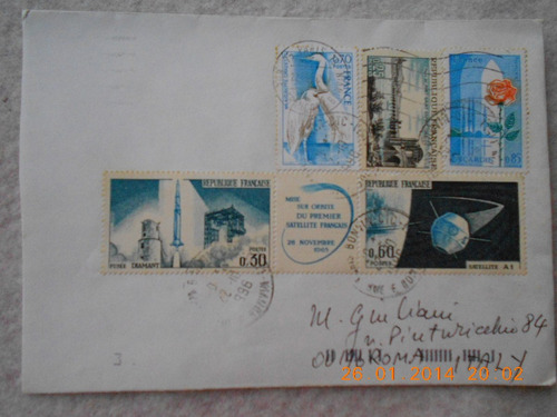 Sellos Postales Carrera Espacial 1965 - Sobre Francia