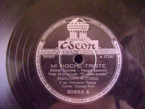 Francisco Rotundo-mi Noche Triste-segui-disco De Pasta-odeon