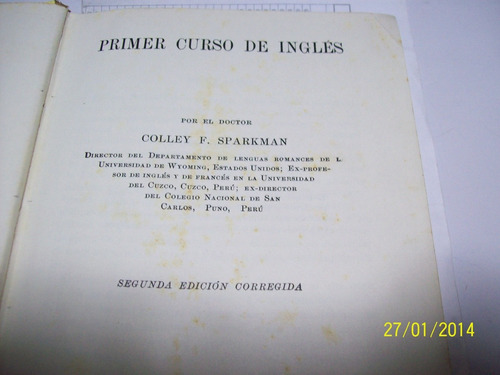 Libro:primer Curso De Ingles-colley F.sparkman