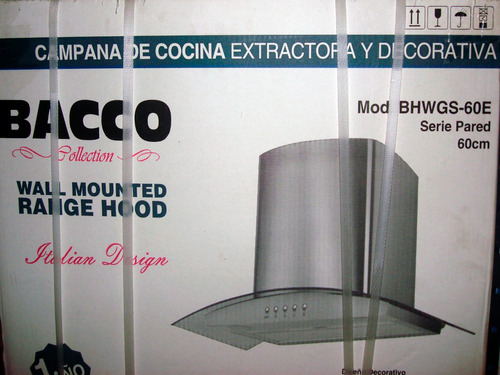 Campana De Pared Bacco Decorativa 60cms Mod. Bhwgs-60e Nueva
