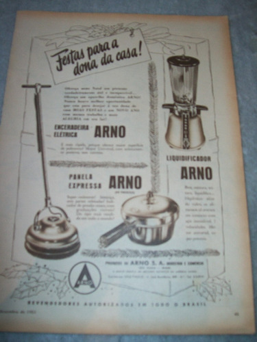 Propaganda Antiga Aparelhos Domesticos Arno