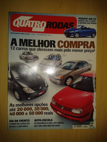 Revista Quatro Rodas N°494 Peugeot 206 Cc * Golf 1.6 * Civic