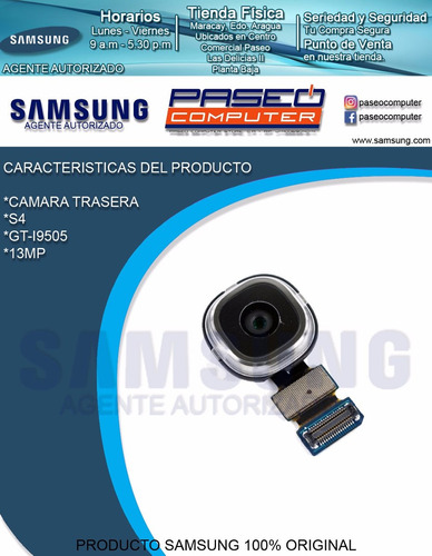 Camara Trasera S4 Gt-i9505 Agente Autorizado Samsung