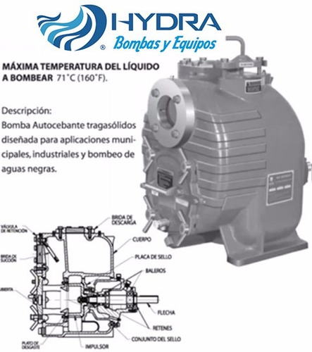 Motobomba Autocebante Tragasólidos Barnes Modelo Sh6