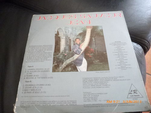 Vinilo Lp Jacques Sauveur Jean Lan Mou Dou Dou (u165