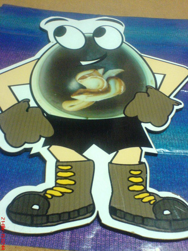 Huevito Kinder Simil Cartel-figura Años 80-90-muy Vistoso Y Decorativo-ideal Deco De Kioskos, Golosinerias, Etc- (Usado)