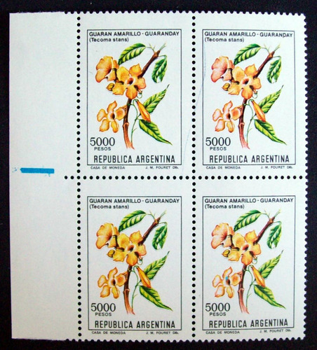 Argentina, Cuadro Gj 2033 A Flor 5000p Fósforo Mint L2709