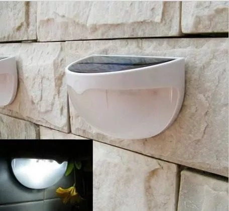 Luminária Solar 6 Leds Muro Parede Escada Cerca Casa Jardim