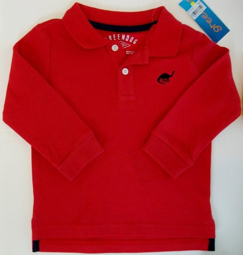 Playera Polo 18 Meses Nino Roja Azul Macys Manga Larga Bella