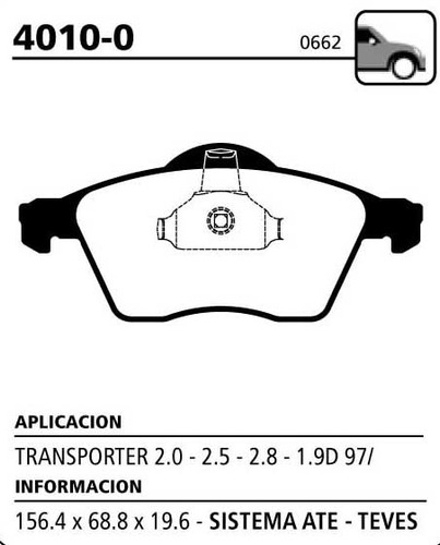 Juego Pastillas De Freno P/ Vw Caravelle T4 Bus/van/flatbe