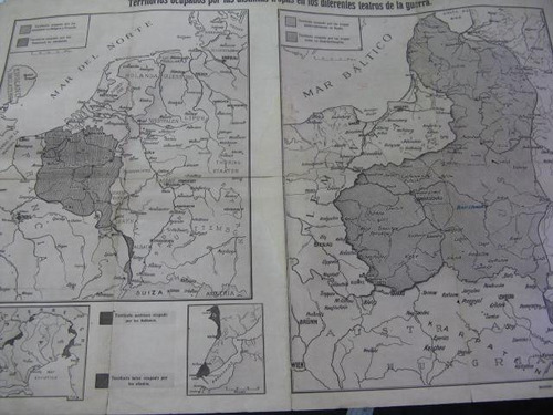 Mercurio Peruano: Viejo Mapa 1 Guerra Mundial 1913 L92