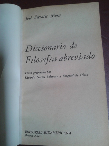 Diccionario De Filosofía Abreviado