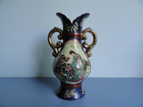 Antiga Ânfora / Vaso Em Porcelana Oriental