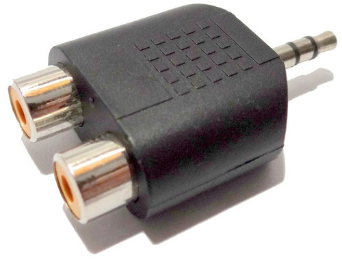 Plug Adaptador 2x Rca Femea X P2 3.5mm Macho Áudio Jack