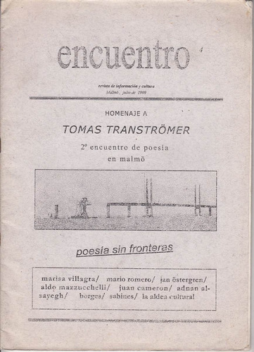 1999 Poesia Revista Encuentro Homenaje Transtromer Suecia