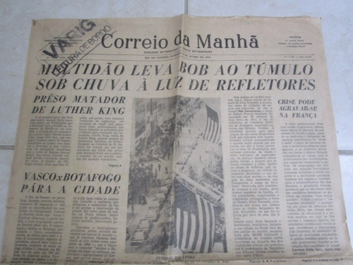 Jornal Varig Leitura De Bordo, Vasco X Botafogo 1968